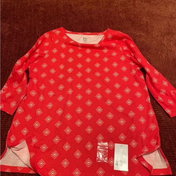 Orange Coral, 3/4-Sleeve, Long-Tail Top -- Belk - Picture 5 of 10